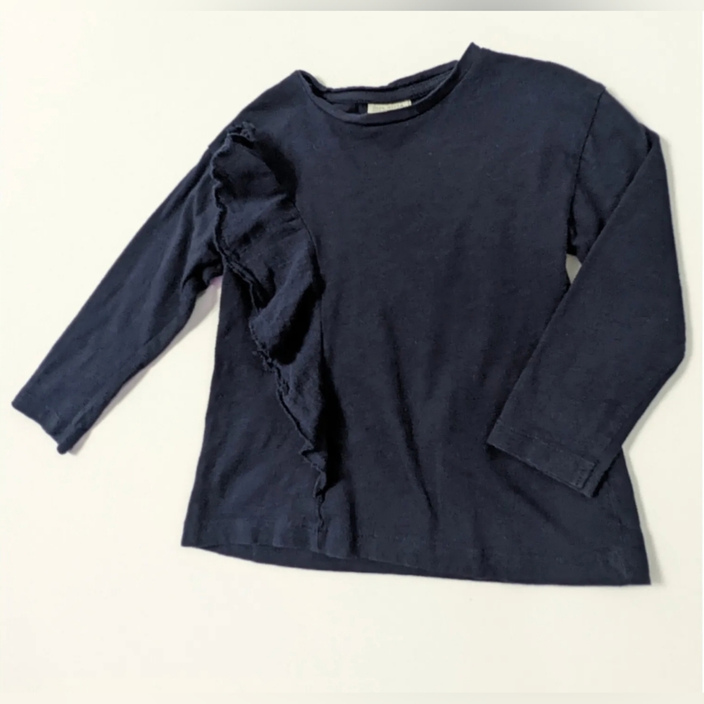 ZARA GIRLS SOFT COLLECTION LONG SLEEVE SHIRT WITH FRILLS SIZE 4 YEARS